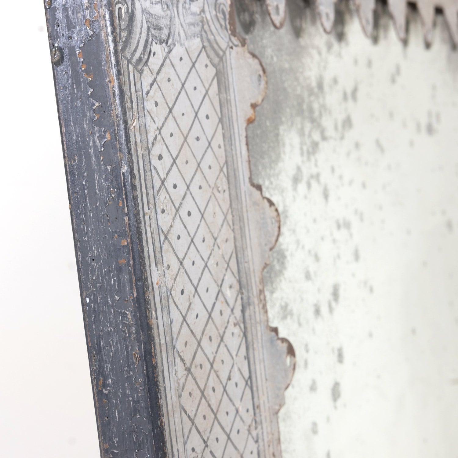 Large Spanish Hand-Painted Metal Mirror