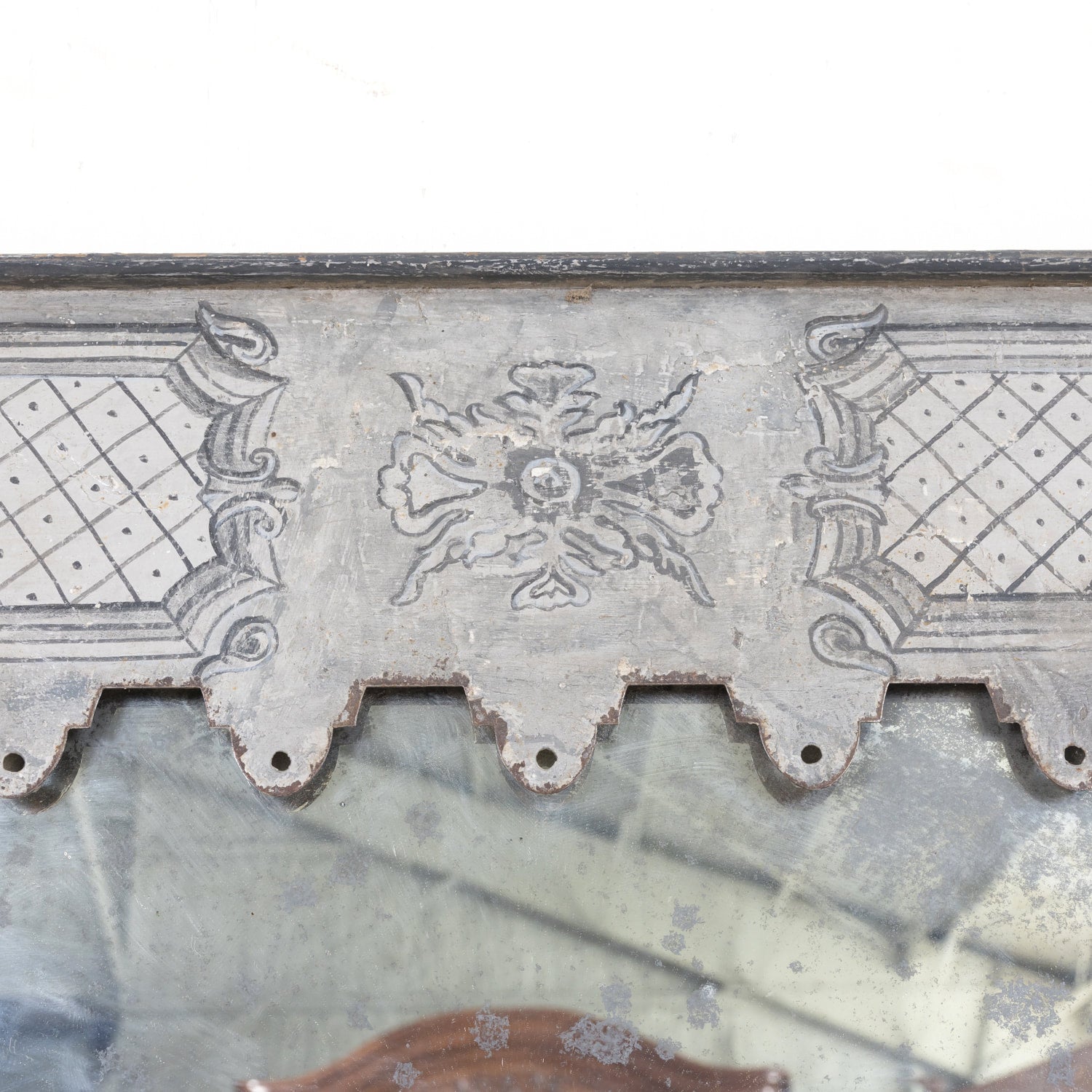 Large Spanish Hand-Painted Metal Mirror