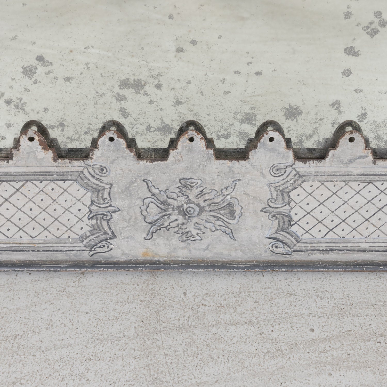 Large Spanish Hand-Painted Metal Mirror