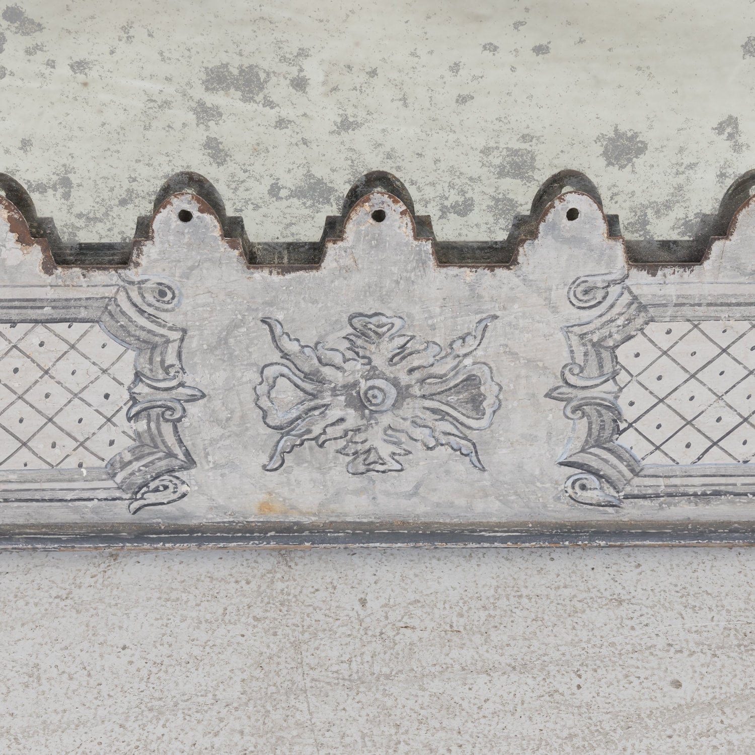 Large Spanish Hand-Painted Metal Mirror