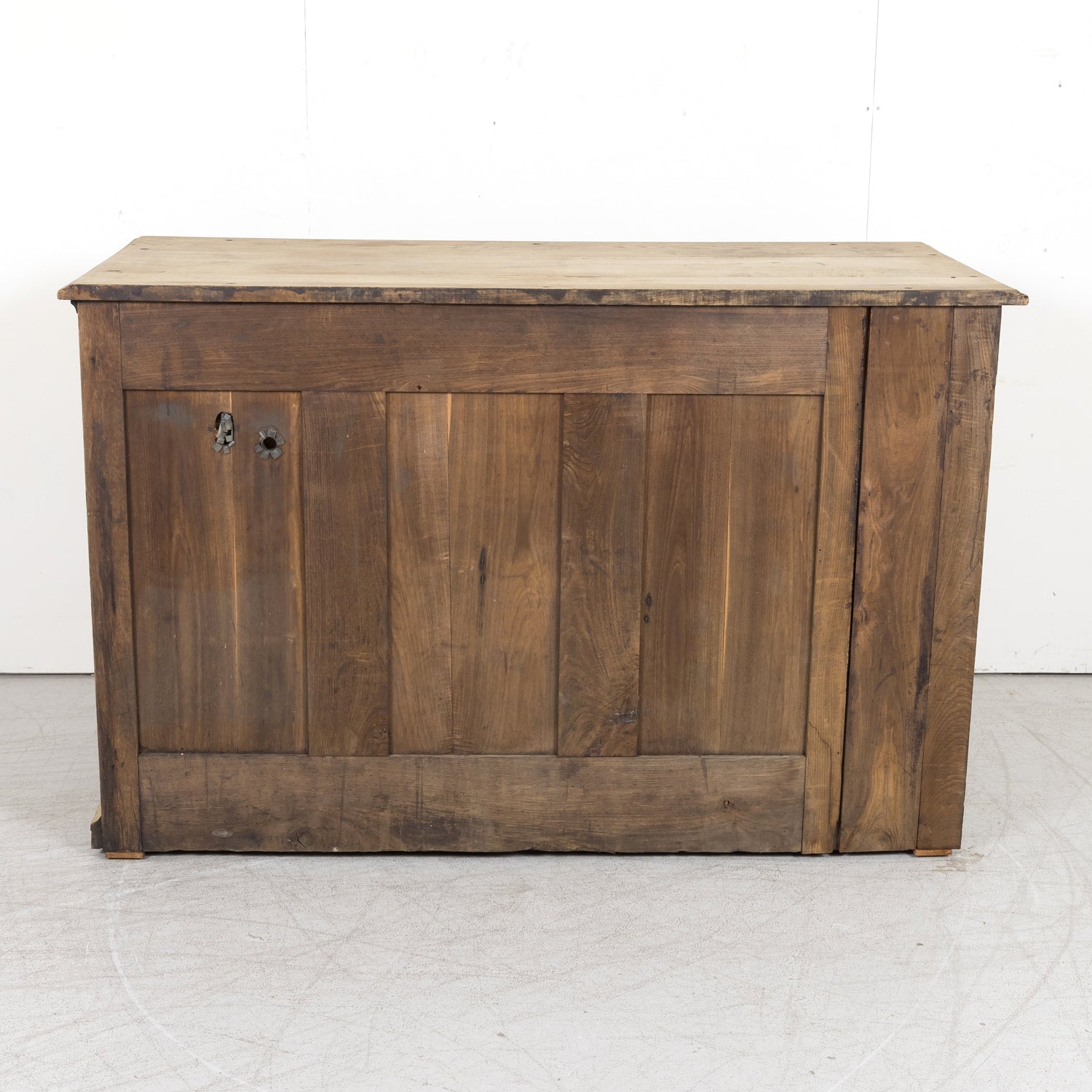 Large Antique French Bleached Oak Icebox Cabinet