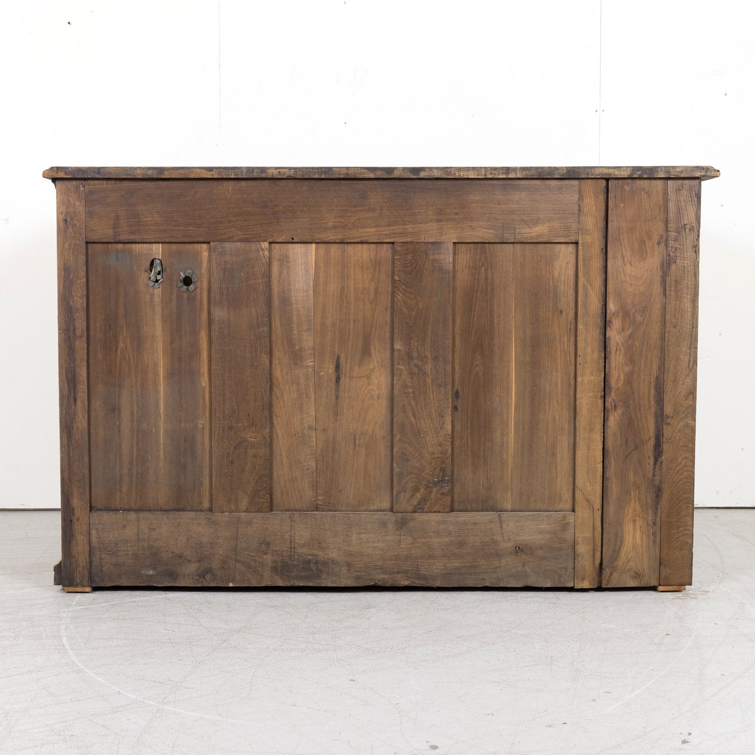 Large Antique French Bleached Oak Icebox Cabinet