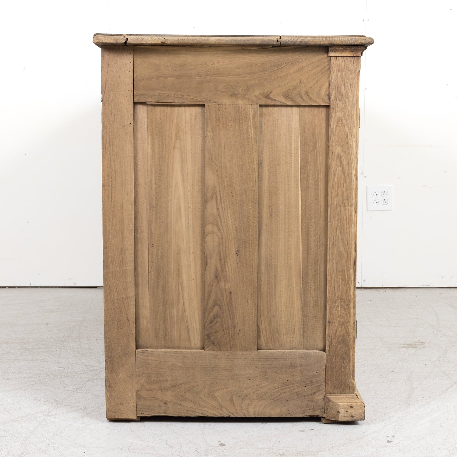 Large Antique French Bleached Oak Icebox Cabinet