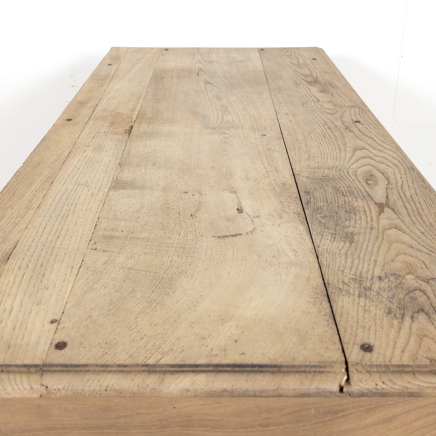 Large Antique French Bleached Oak Icebox Cabinet