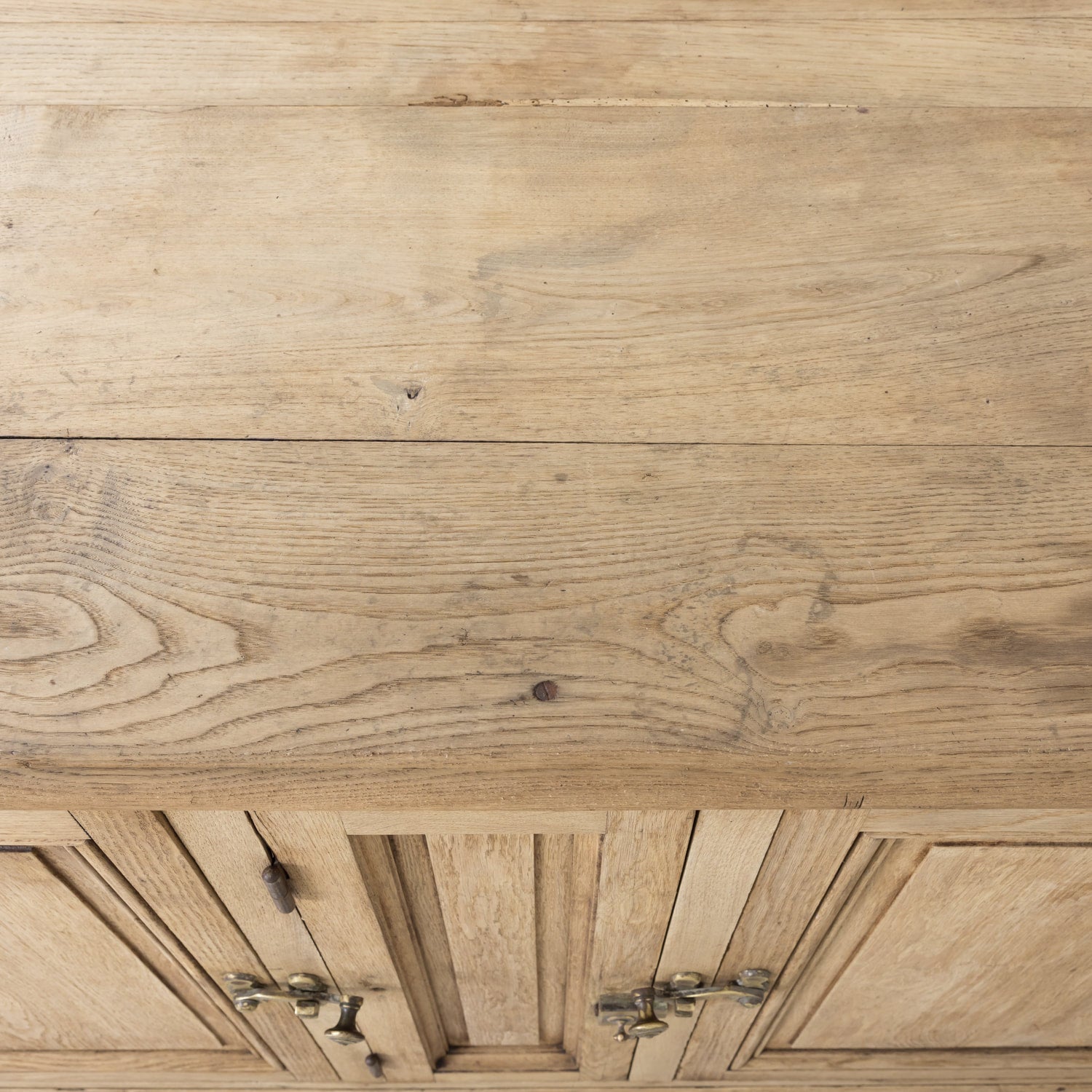 Large Antique French Bleached Oak Icebox Cabinet