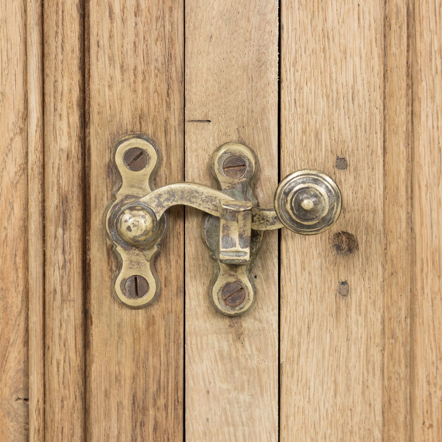 Large Antique French Bleached Oak Icebox Cabinet