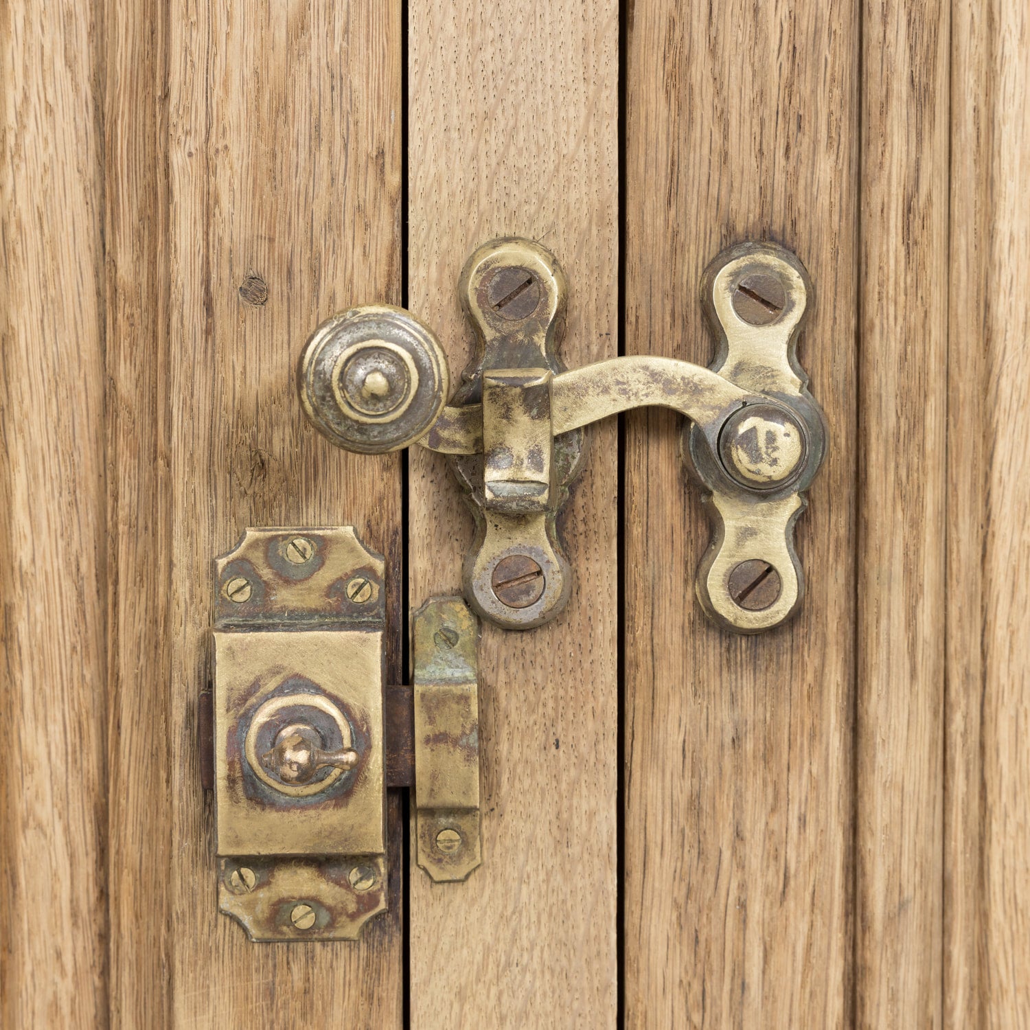 Large Antique French Bleached Oak Icebox Cabinet