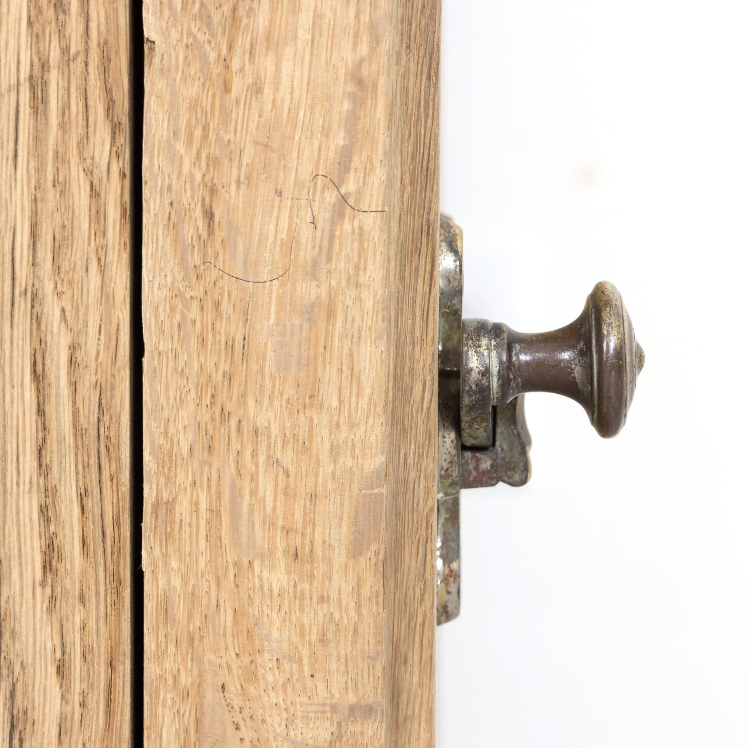 Large Antique French Bleached Oak Icebox Cabinet