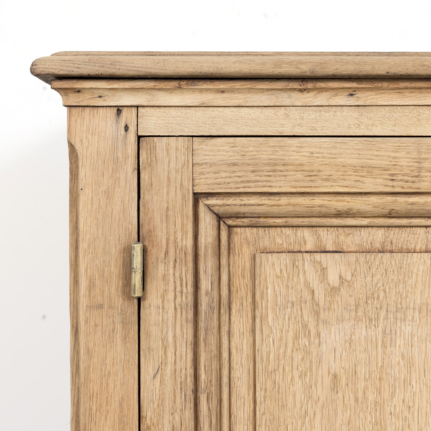 Large Antique French Bleached Oak Icebox Cabinet