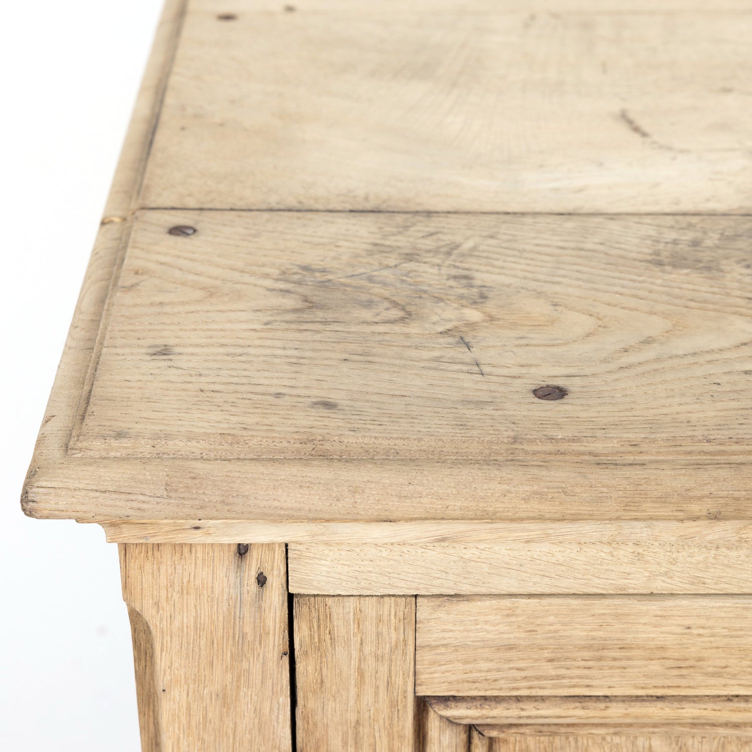 Large Antique French Bleached Oak Icebox Cabinet