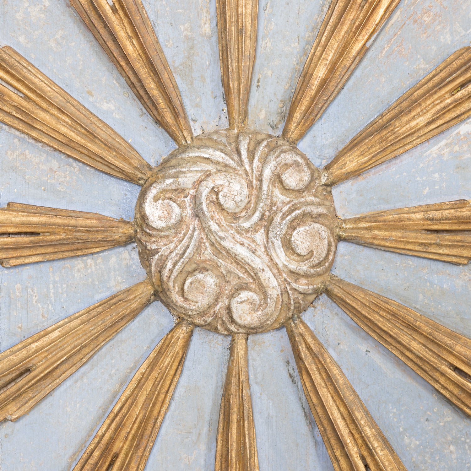 Italian Framed Giltwood Sunburst Panel