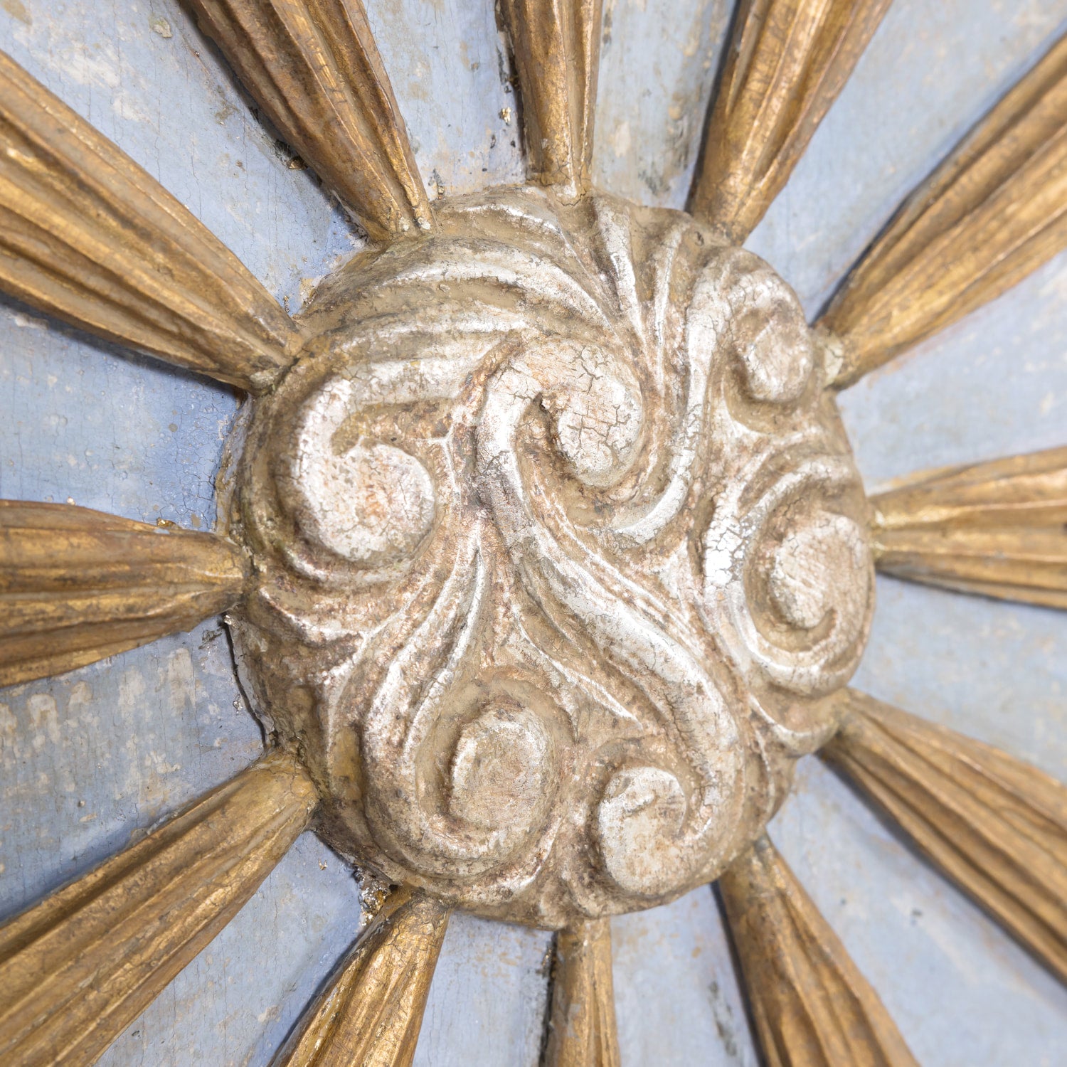 Italian Framed Giltwood Sunburst Panel