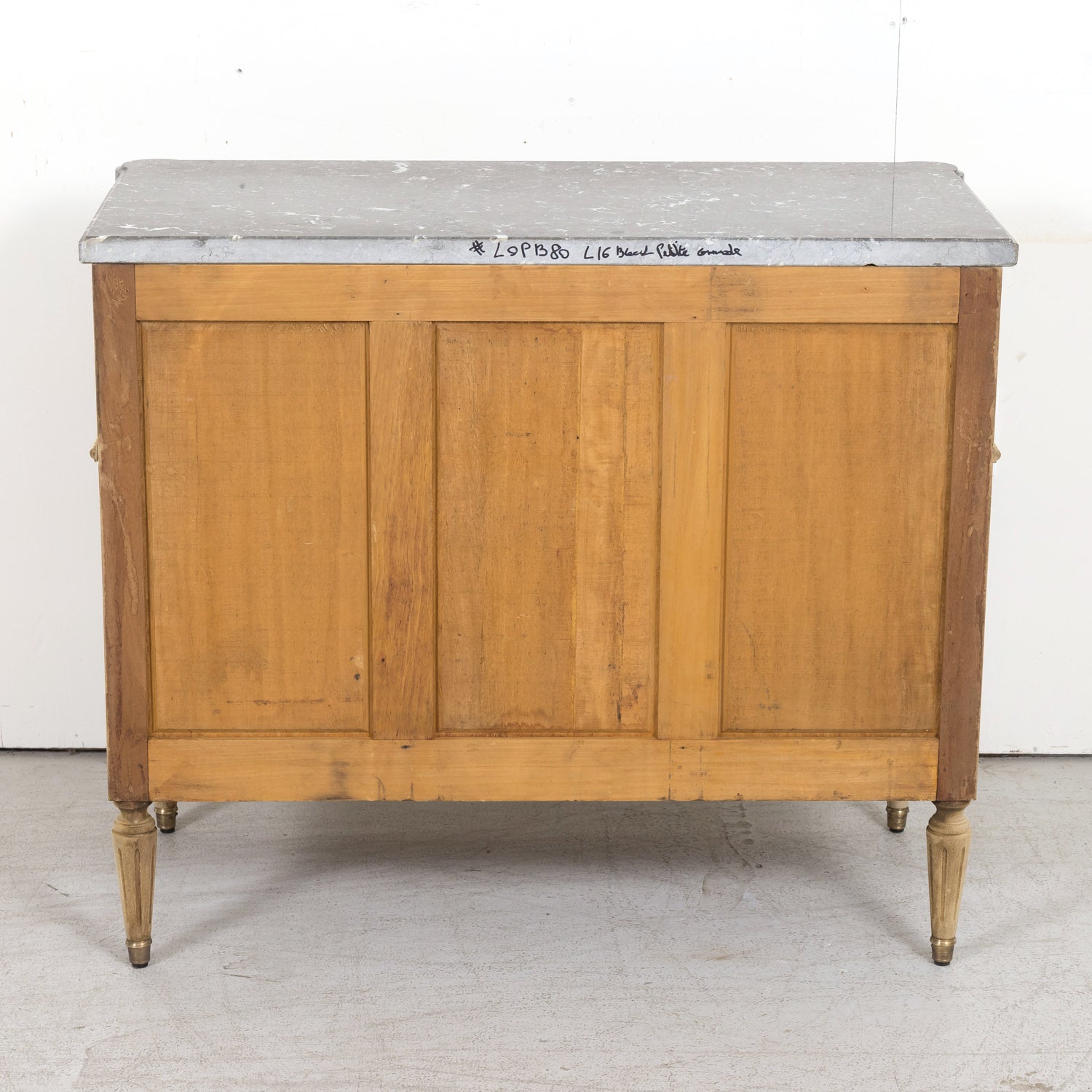 Antique French Louis XVI Style Bleached Petite Commode with Marble Top