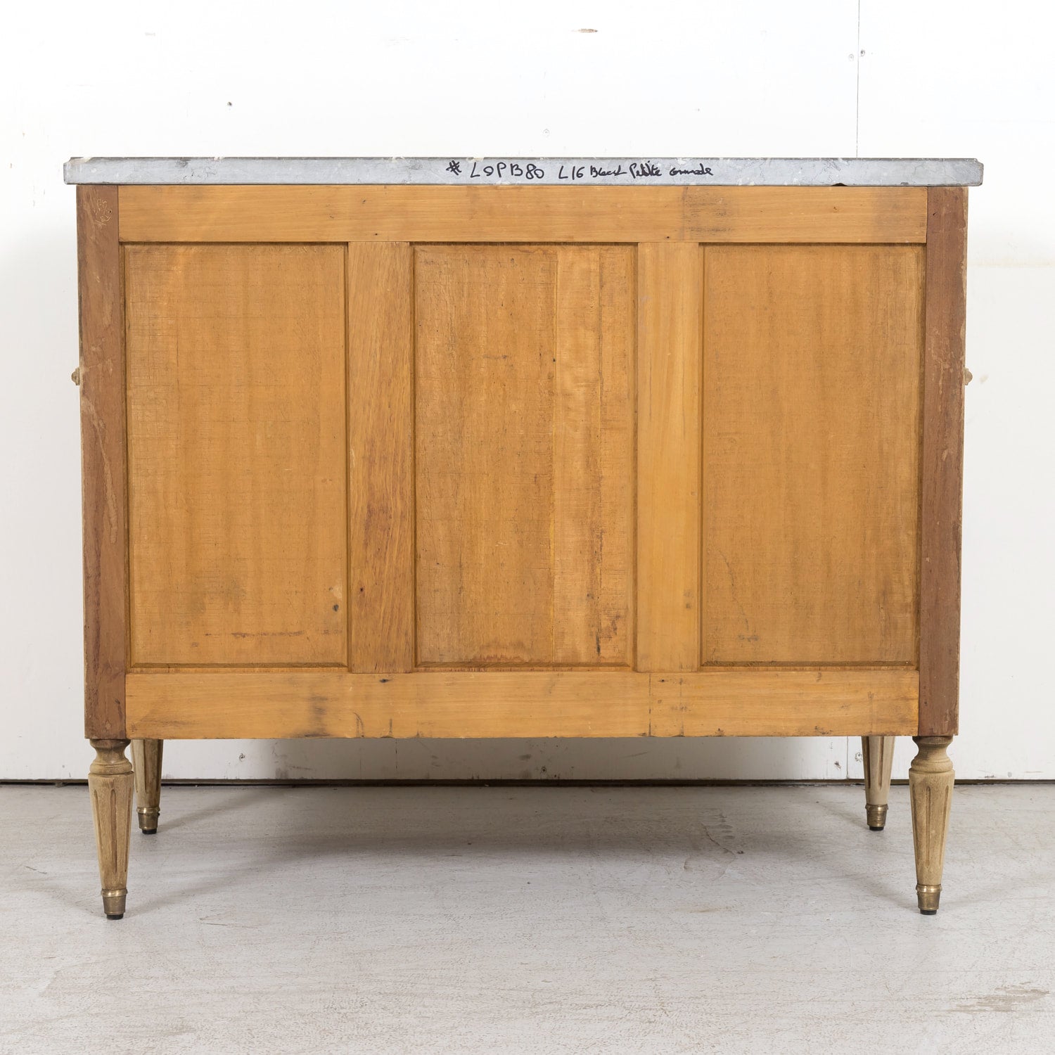 Antique French Louis XVI Style Bleached Petite Commode with Marble Top