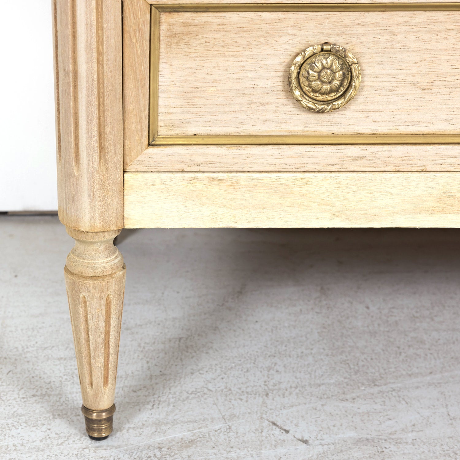 Antique French Louis XVI Style Bleached Petite Commode with Marble Top