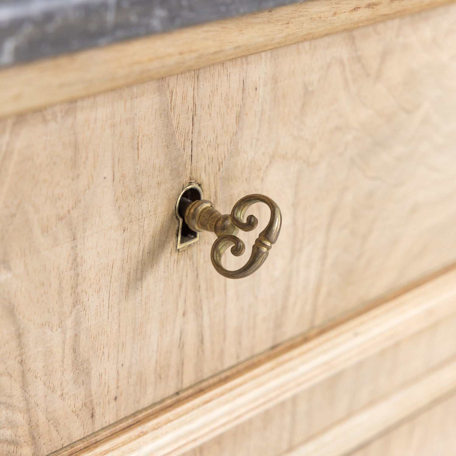19th Century French Louis Philippe Style Bleached Walnut Commode with Marble Top and Bookmatched Front