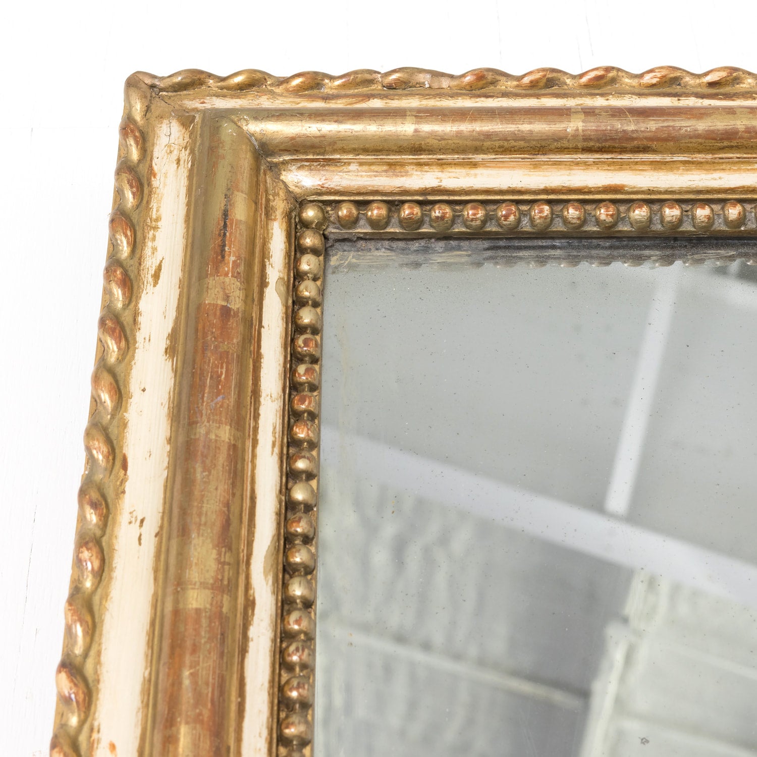 19th Century French Louis Philippe Period Painted and Parcel Gilt Mirror