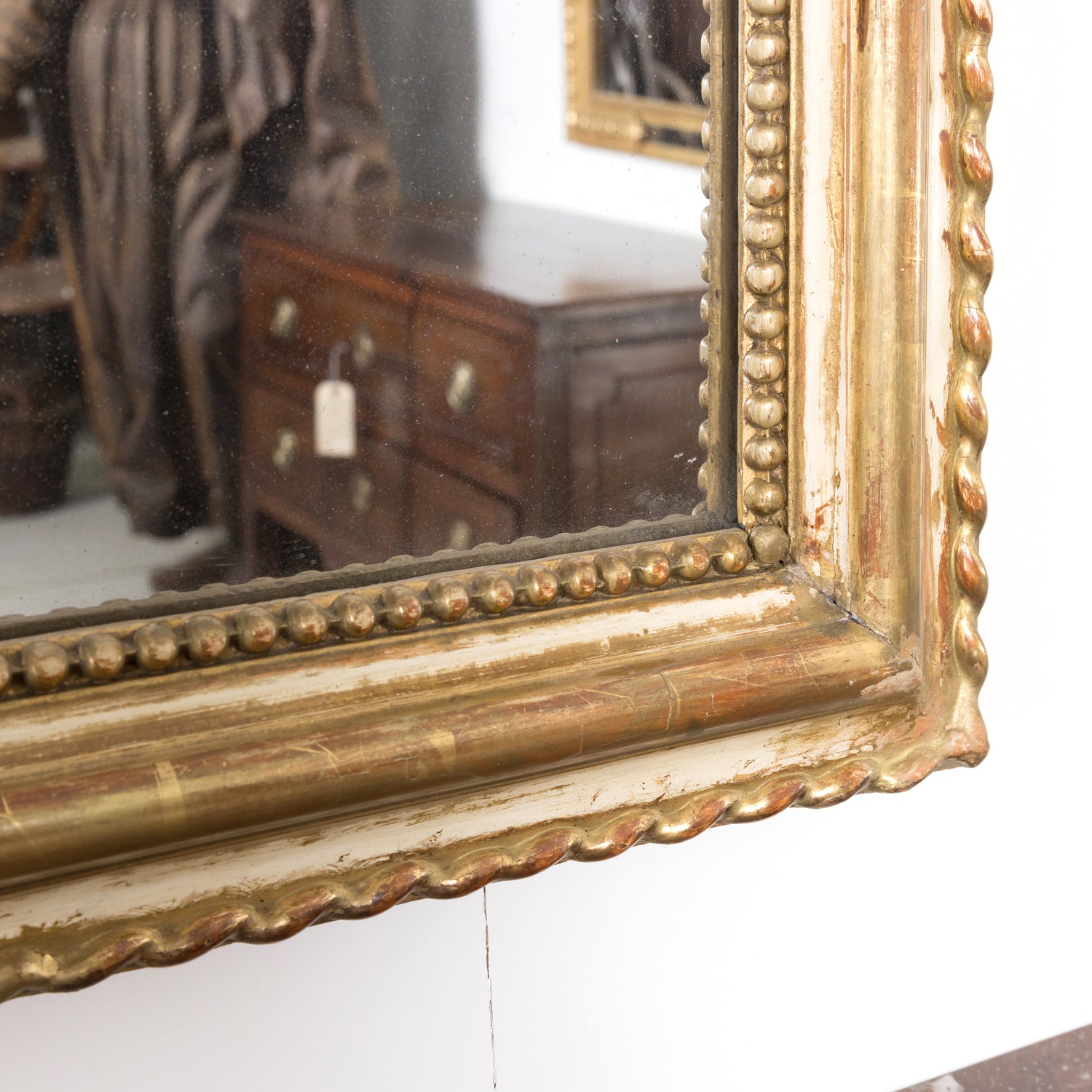 19th Century French Louis Philippe Period Painted and Parcel Gilt Mirror