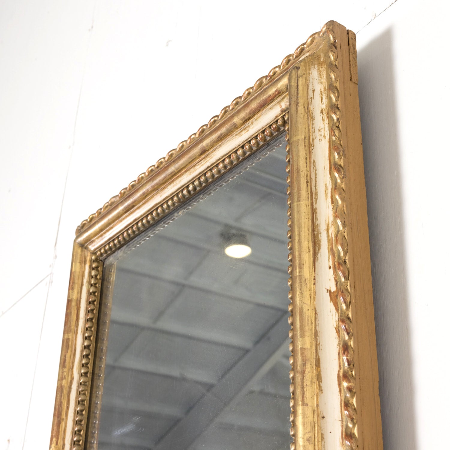 19th Century French Louis Philippe Period Painted and Parcel Gilt Mirror