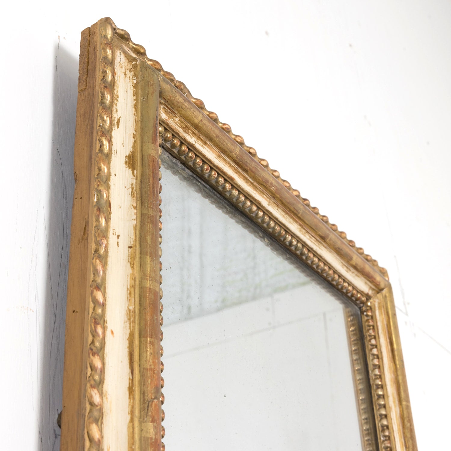 19th Century French Louis Philippe Period Painted and Parcel Gilt Mirror