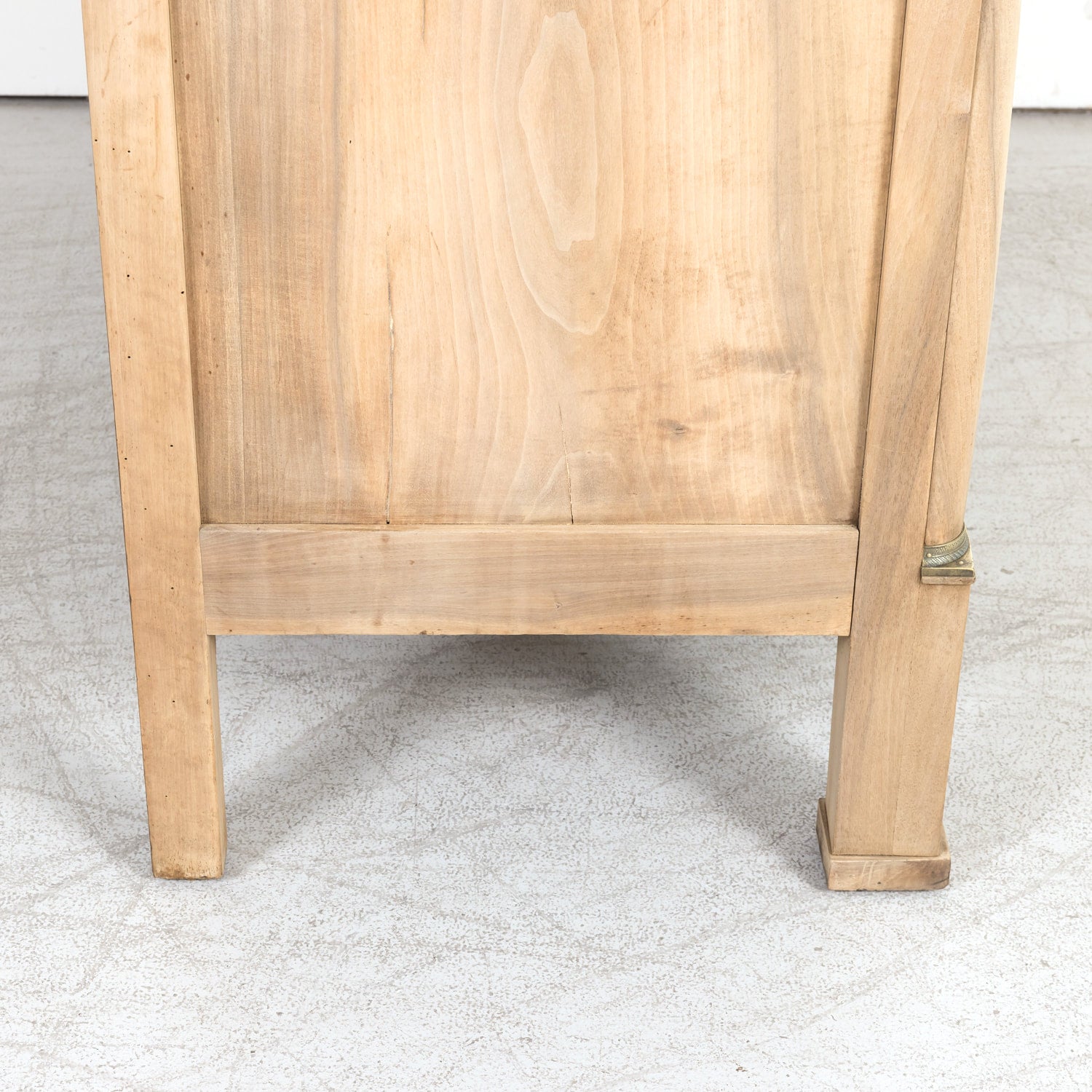 19th Century French Empire Period Three-Drawer Bleached Walnut Commode with Bookmatched Front