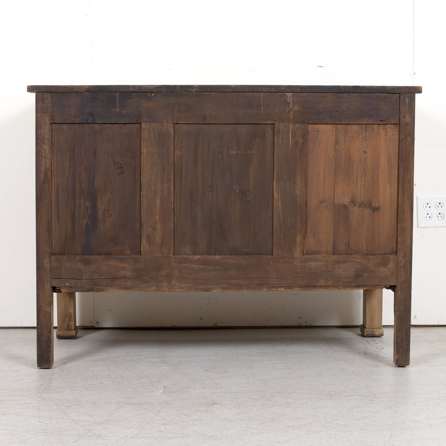 19th Century French Empire Period Three-Drawer Bleached Walnut Commode with Bookmatched Front