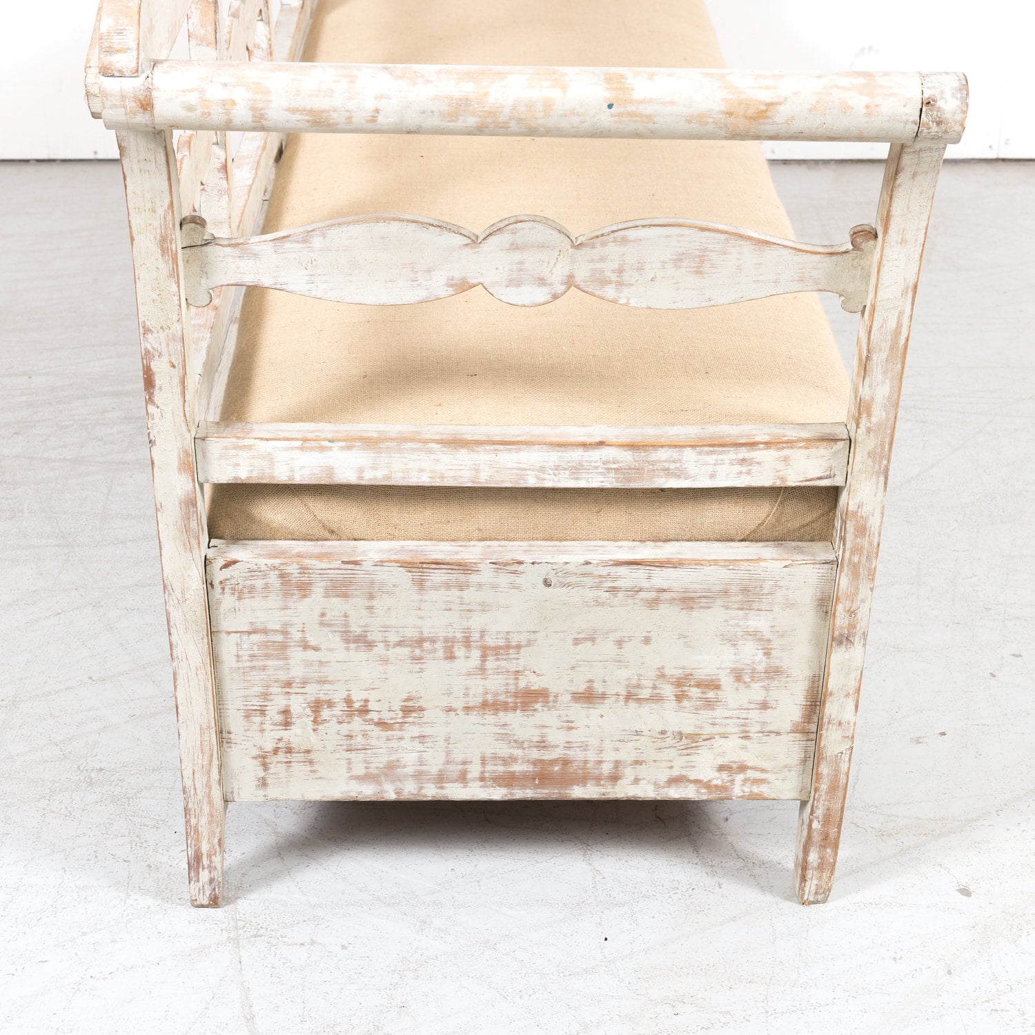 19th Century Painted Swedish Bench with Trundle Bed