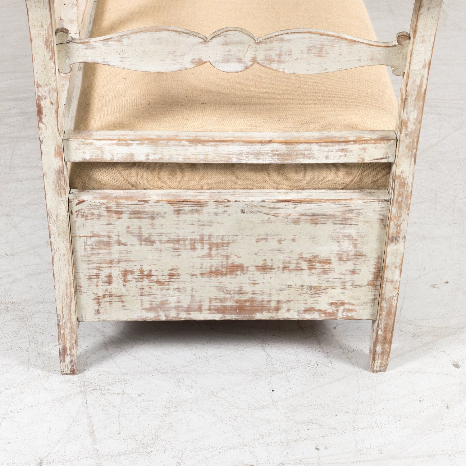 19th Century Painted Swedish Bench with Trundle Bed