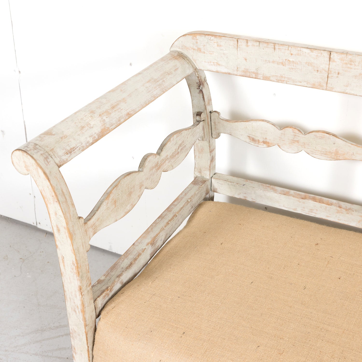 19th Century Painted Swedish Bench with Trundle Bed
