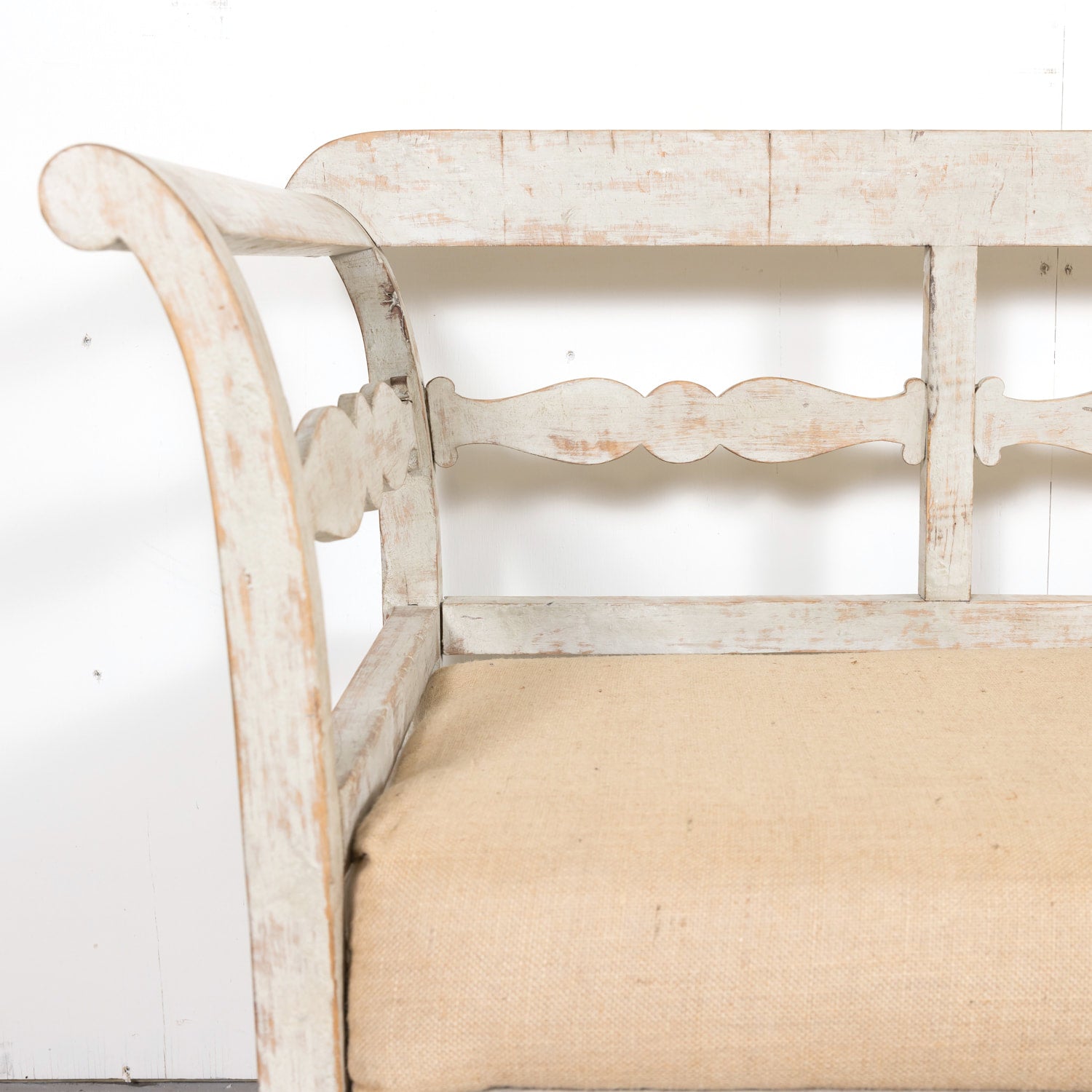 19th Century Painted Swedish Bench with Trundle Bed