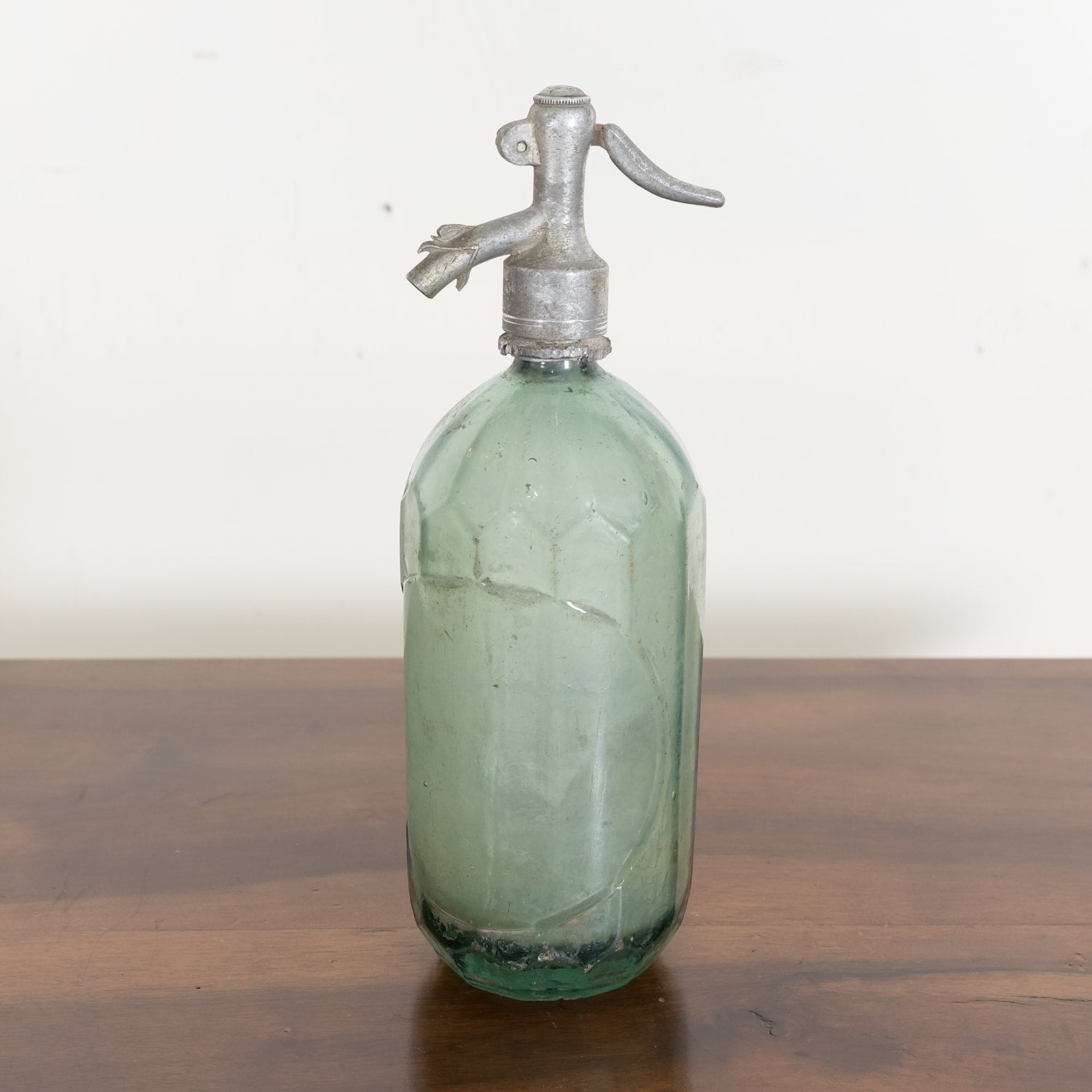 Vintage Hand Blown Green Glass Soda Syphon Seltzer Bottles