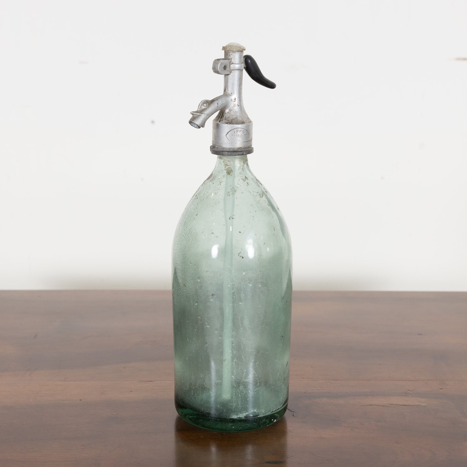 Vintage Hand Blown Green Glass Soda Syphon Seltzer Bottles