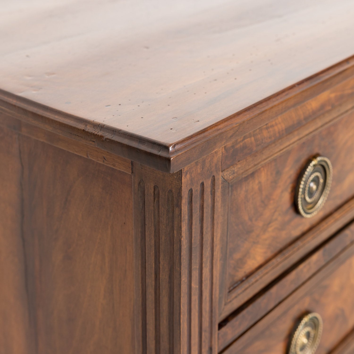 19th Century French Louis XVI Style Walnut and Burled Walnut Commode Sauteuse