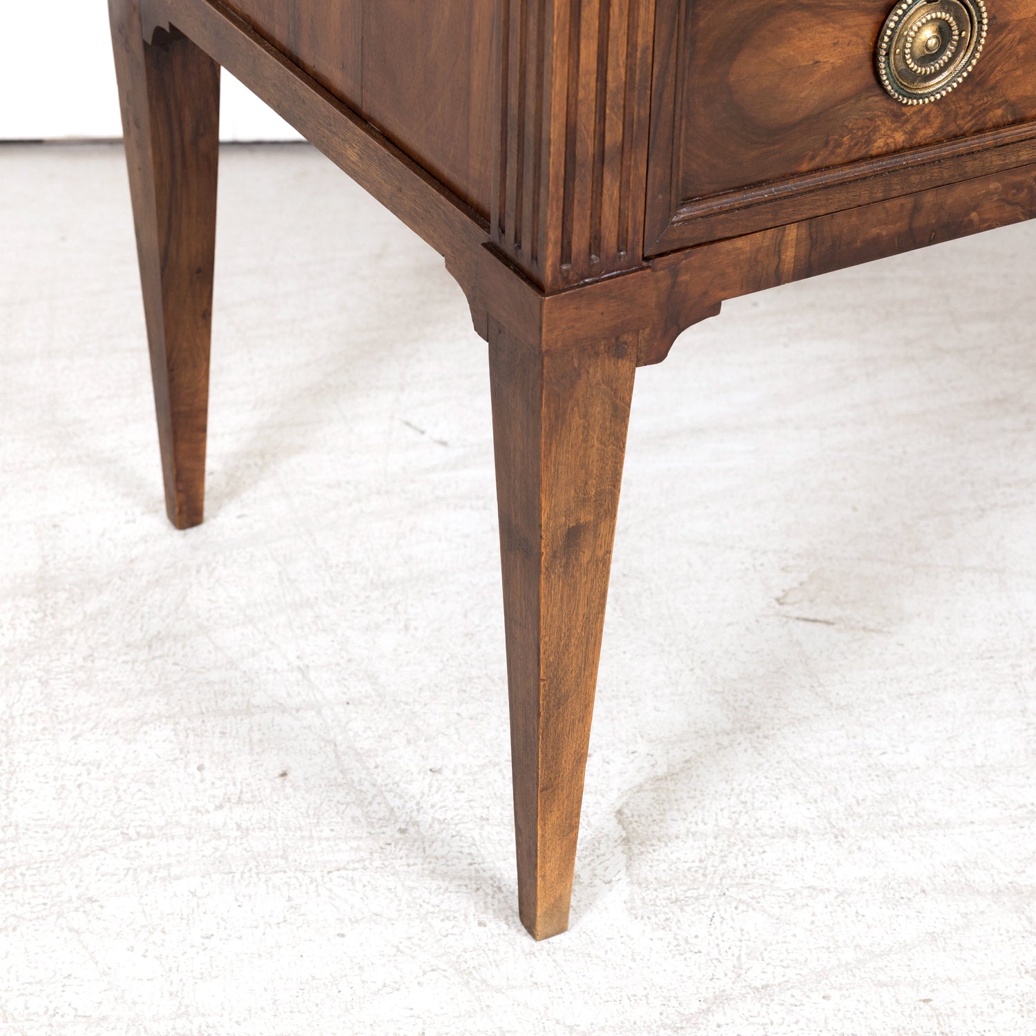 19th Century French Louis XVI Style Walnut and Burled Walnut Commode Sauteuse