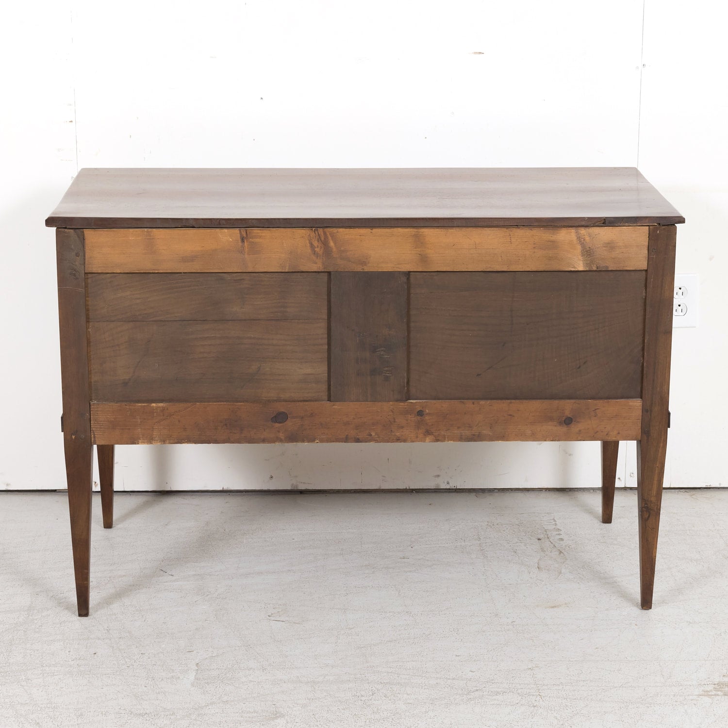 19th Century French Louis XVI Style Walnut and Burled Walnut Commode Sauteuse