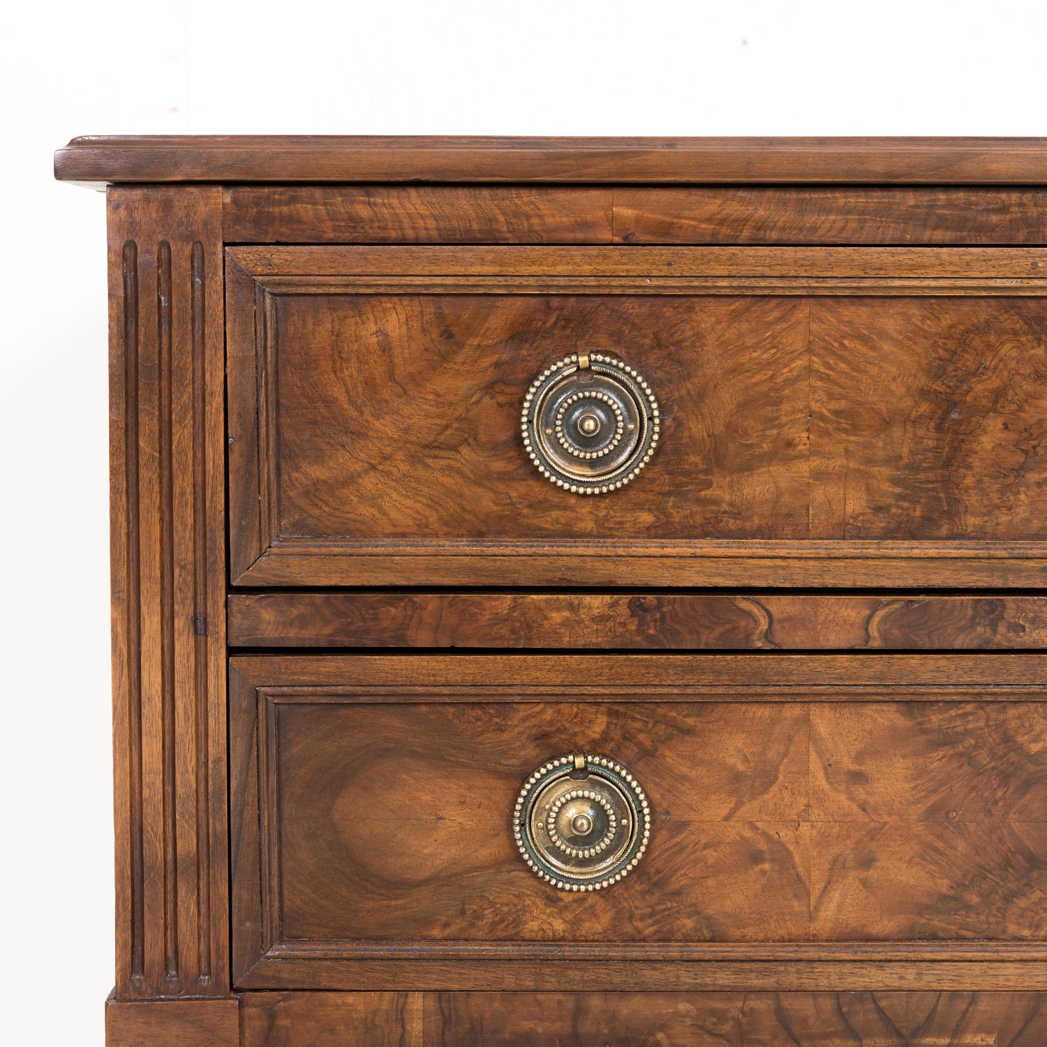19th Century French Louis XVI Style Walnut and Burled Walnut Commode Sauteuse