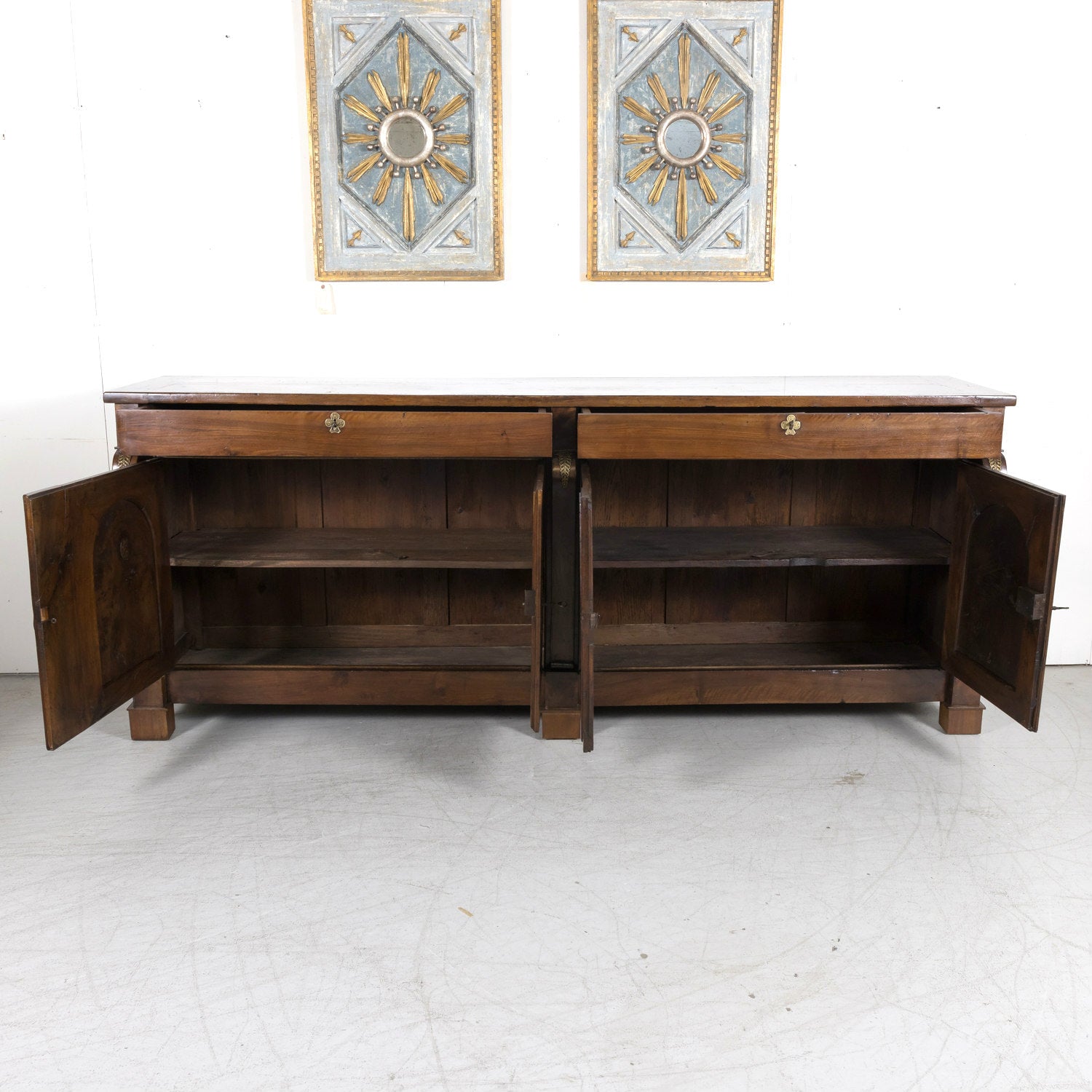 Early 19th Century French Restauration Period Chateau Enfilade Buffet