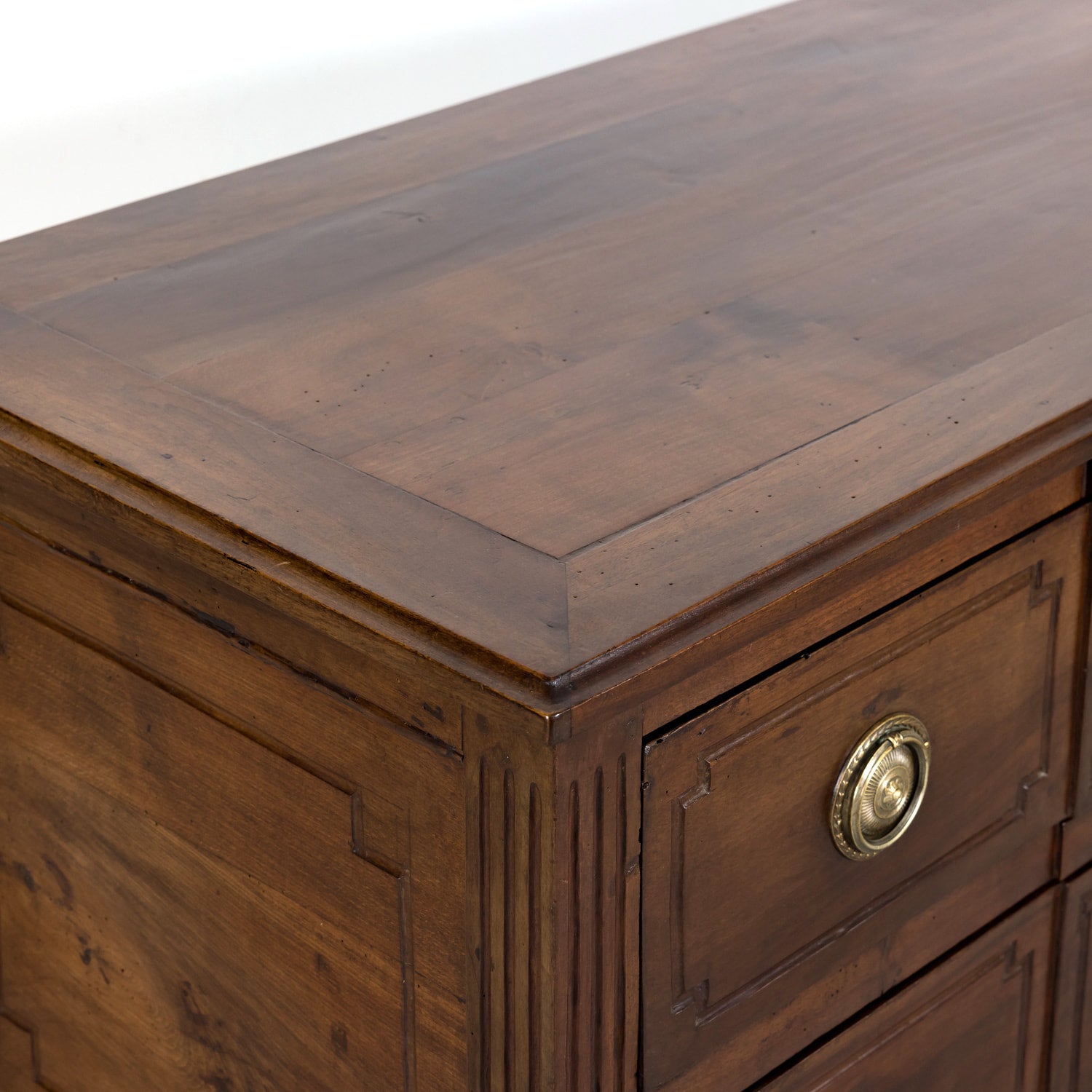 Early 19th French Century Louis XVI Style Solid Walnut Commode Sauteuse