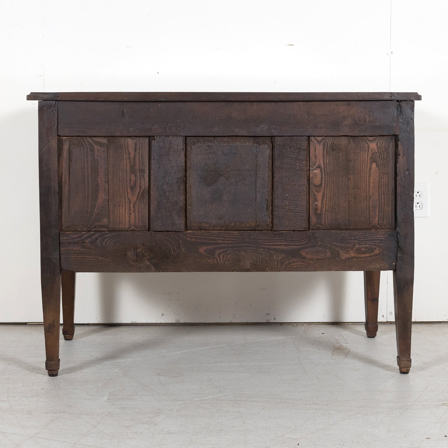 Early 19th French Century Louis XVI Style Solid Walnut Commode Sauteuse