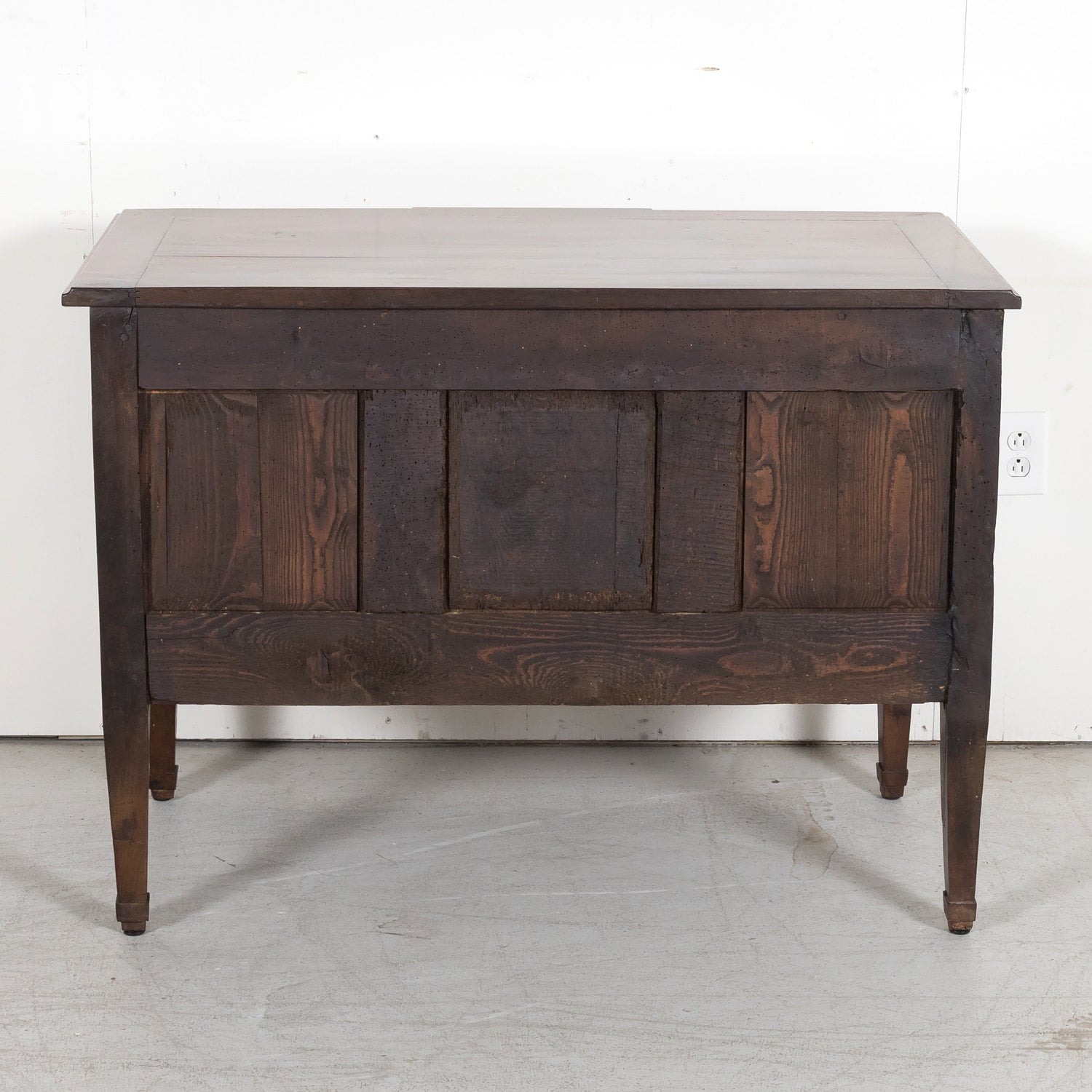 Early 19th French Century Louis XVI Style Solid Walnut Commode Sauteuse