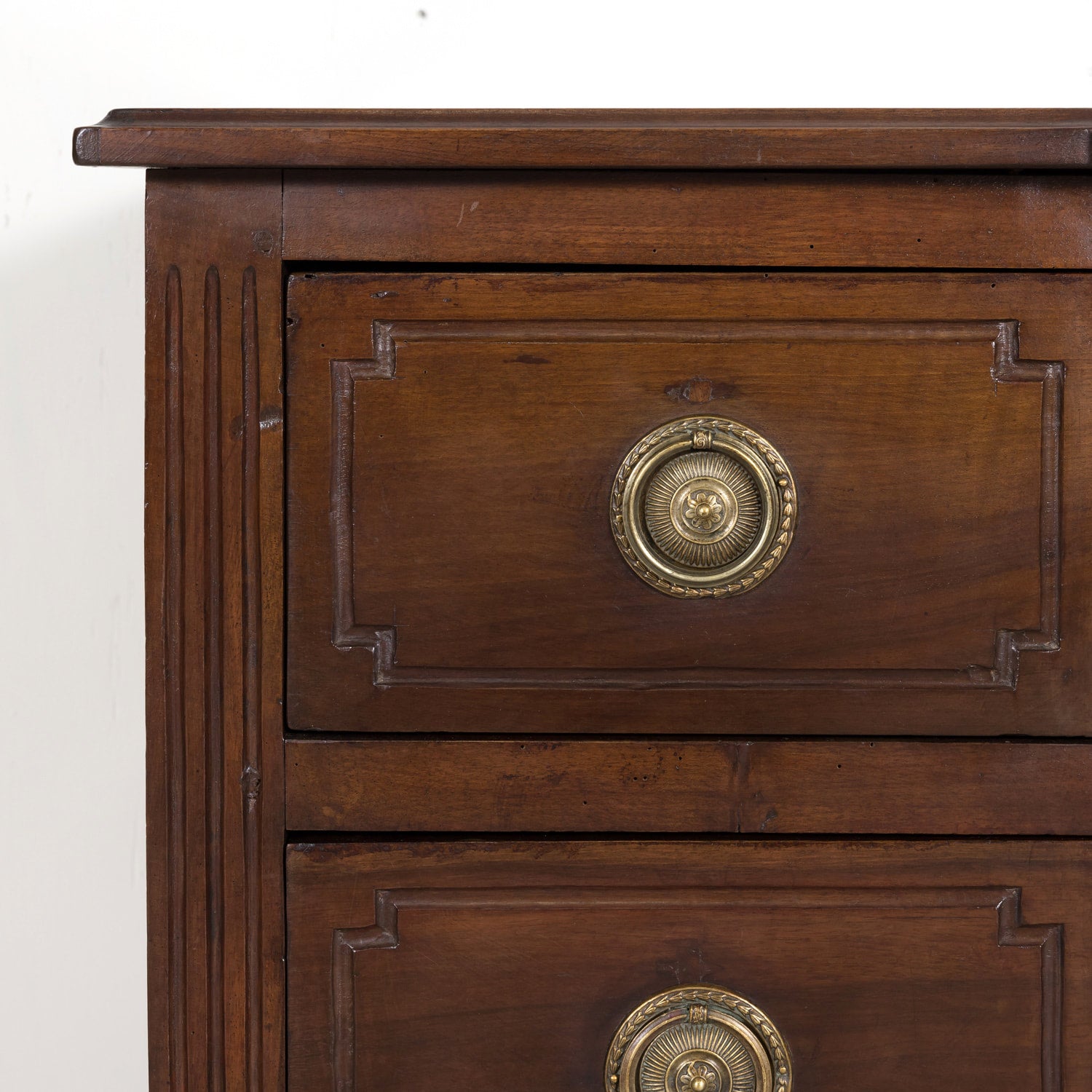 Early 19th French Century Louis XVI Style Solid Walnut Commode Sauteuse