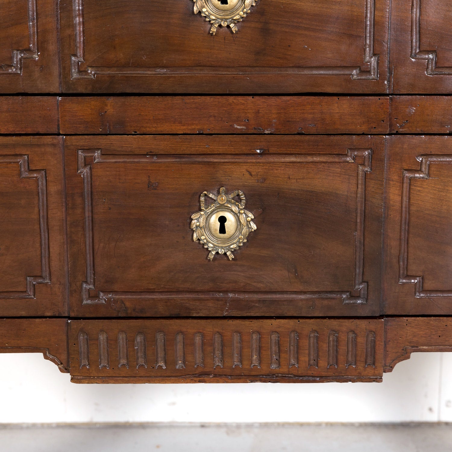 Early 19th French Century Louis XVI Style Solid Walnut Commode Sauteuse