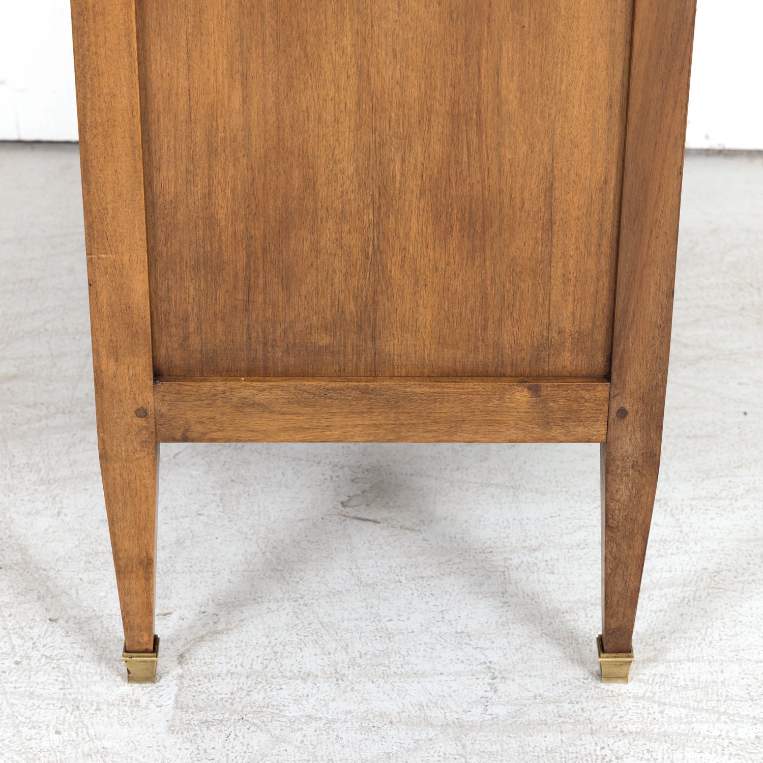 Late 19th Century French Louis XVI Style Petite Walnut Commode with Marquetry Band on Top