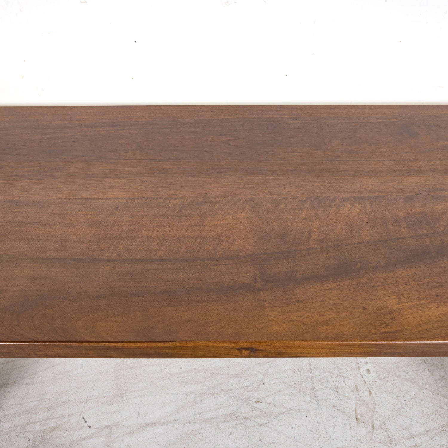 19th Century Spanish Baroque Style Walnut Trestle Dining Table with Iron Stretchers