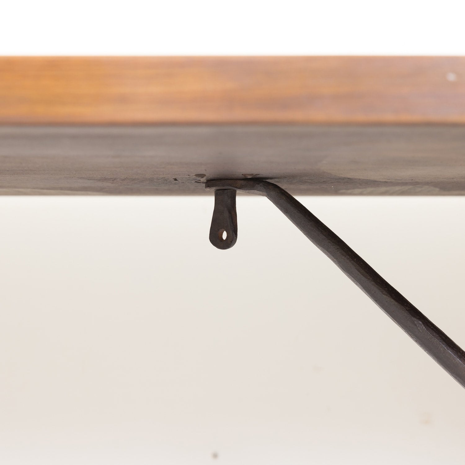 19th Century Spanish Baroque Style Walnut Trestle Dining Table with Iron Stretchers