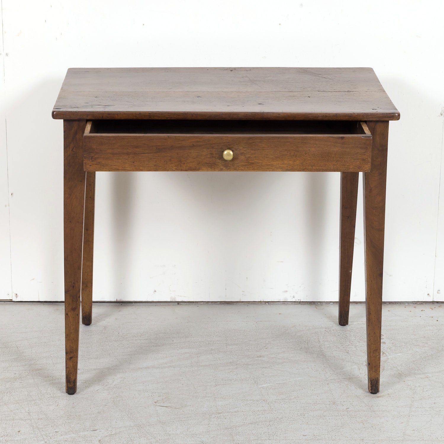 19th Century French Country Walnut Side Table or Work Table