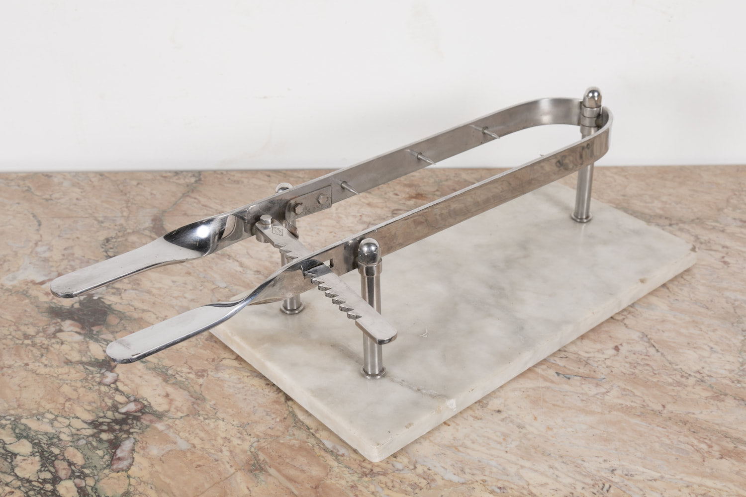 1920s Porte-Jambon or Ham Holder on Marble Base