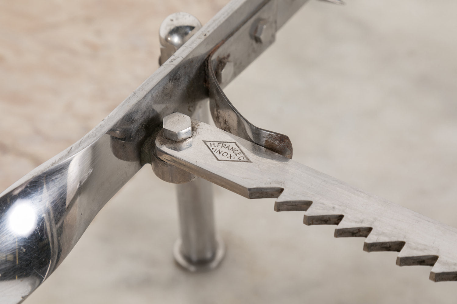 1920s Porte-Jambon or Ham Holder on Marble Base