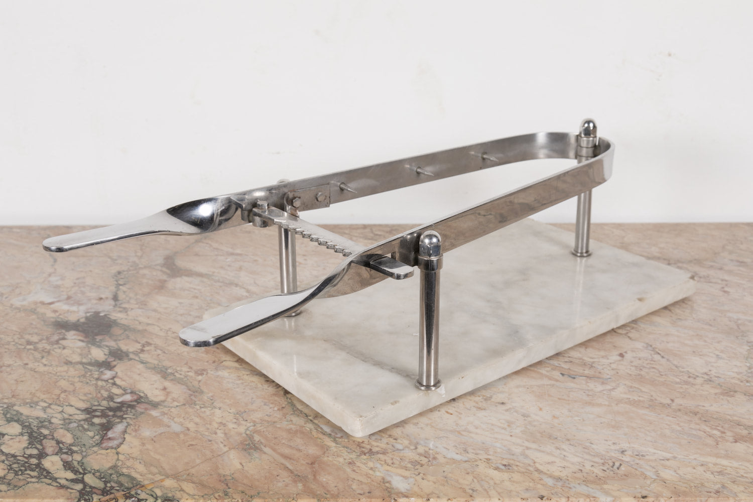 1920s Porte-Jambon or Ham Holder on Marble Base