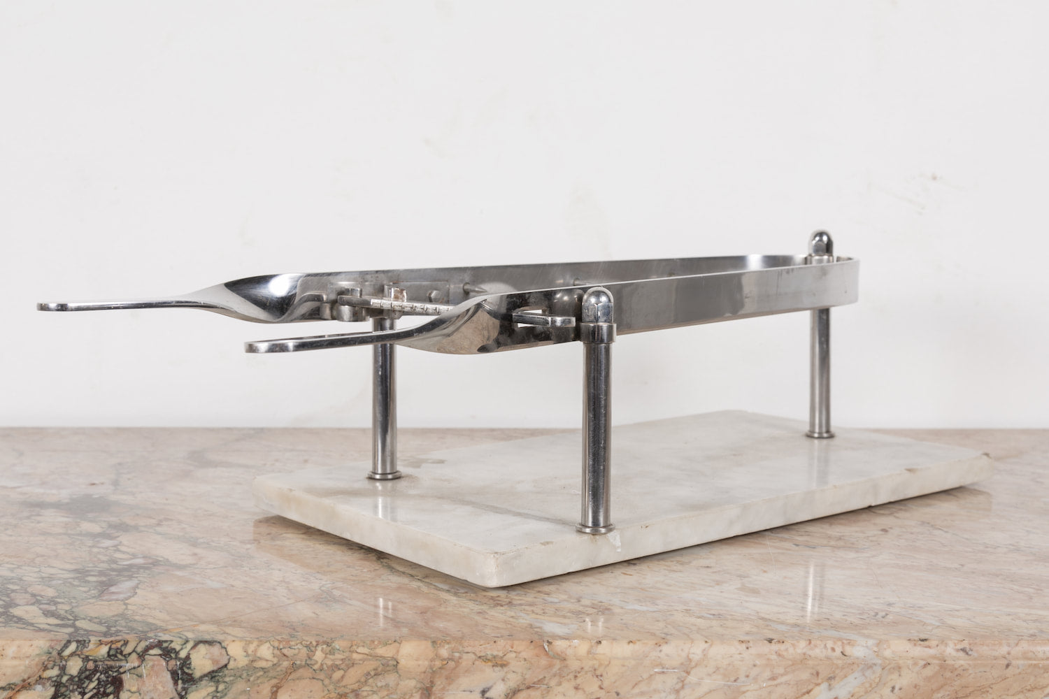 1920s Porte-Jambon or Ham Holder on Marble Base